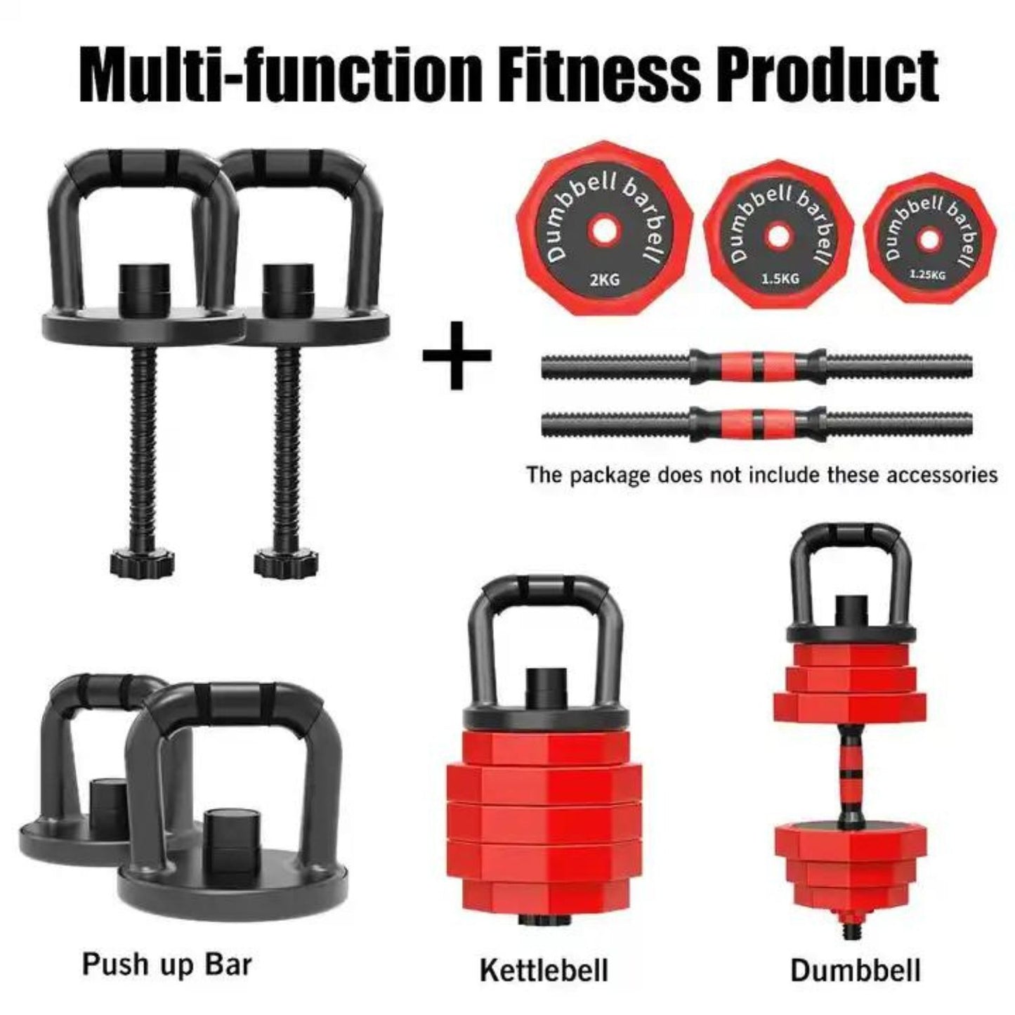 Set Mancuernas 20 Kg Barra Rusa Kettlebell Premium